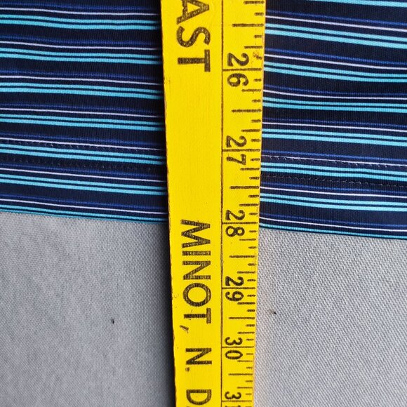 Greg Norman Golf Polo Shirt men size M blue colour classic bar stripe shark polo - Picture 9 of 9